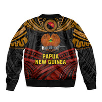 Papua New Guinea Bird-of-Paradise Bomber Jacket Coat of Arms and Tribal Patterns LT03 - Polynesian Pride