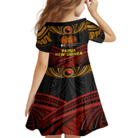 Papua New Guinea Bird-of-Paradise Family Matching Off The Shoulder Long Sleeve Dress and Hawaiian Shirt Coat of Arms and Tribal Patterns LT03 - Polynesian Pride