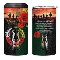 New Zealand and Australia ANZAC Day 4 in 1 Can Cooler Tumbler Lest We Forget Indigenous and Maori Pattern LT03 One Size: 16 oz Multicolor - Polynesian Pride