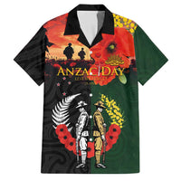 New Zealand and Australia ANZAC Day Family Matching Short Sleeve Bodycon Dress and Hawaiian Shirt Lest We Forget Indigenous and Maori Pattern LT03 Dad's Shirt - Short Sleeve Multicolor - Polynesian Pride