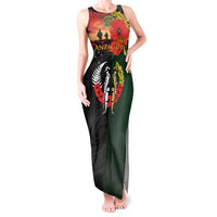 New Zealand and Australia ANZAC Day Tank Maxi Dress Lest We Forget Indigenous and Maori Pattern LT03 Women Multicolor - Polynesian Pride