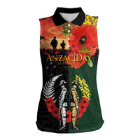 New Zealand and Australia ANZAC Day Women Sleeveless Polo Shirt Lest We Forget Indigenous and Maori Pattern LT03 Female Multicolor - Polynesian Pride