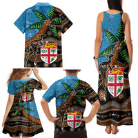 Fiji and Australia Family Matching Tank Maxi Dress and Hawaiian Shirt Fijian and Aboriginal mix Culture