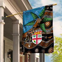 Fiji and Australia Garden Flag Fijian and Aboriginal mix Culture LT03 House Flag Blue - Polynesian Pride