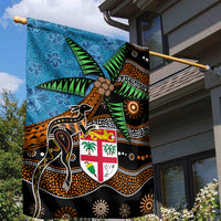 Fiji and Australia Garden Flag Fijian and Aboriginal mix Culture LT03 - Polynesian Pride