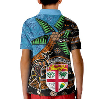 Fiji and Australia Kid Polo Shirt Fijian and Aboriginal mix Culture LT03 - Polynesian Pride