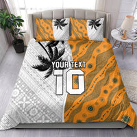 Custom Fiji and Australia Rugby Bedding Set Tapa Mix Aboriginal Pattern Half Style LT03 - Polynesian Pride