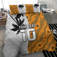Custom Fiji and Australia Rugby Bedding Set Tapa Mix Aboriginal Pattern Half Style LT03 - Polynesian Pride