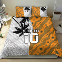 Custom Fiji and Australia Rugby Bedding Set Tapa Mix Aboriginal Pattern Half Style LT03 - Polynesian Pride