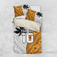 Custom Fiji and Australia Rugby Bedding Set Tapa Mix Aboriginal Pattern Half Style LT03 US Twin 172cm x 218cm White - Polynesian Pride