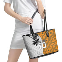 Custom Fiji and Australia Rugby Leather Tote Bag Tapa Mix Aboriginal Pattern Half Style LT03 - Polynesian Pride
