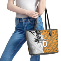 Custom Fiji and Australia Rugby Leather Tote Bag Tapa Mix Aboriginal Pattern Half Style LT03 - Polynesian Pride