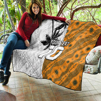 Custom Fiji and Australia Rugby Quilt Tapa Mix Aboriginal Pattern Half Style LT03 - Polynesian Pride