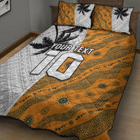 Custom Fiji and Australia Rugby Quilt Bed Set Tapa Mix Aboriginal Pattern Half Style LT03 - Polynesian Pride
