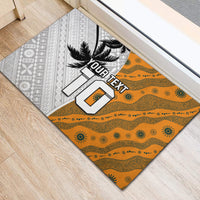 Custom Fiji and Australia Rugby Rubber Doormat Tapa Mix Aboriginal Pattern Half Style LT03 - Polynesian Pride