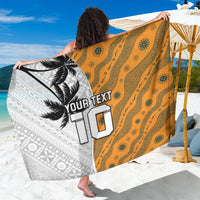 Custom Fiji and Australia Rugby Sarong Tapa Mix Aboriginal Pattern Half Style LT03 One Size 44 x 66 inches White - Polynesian Pride