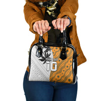 Custom Fiji and Australia Rugby Shoulder Handbag Tapa Mix Aboriginal Pattern Half Style LT03 One Size White - Polynesian Pride