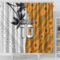 Custom Fiji and Australia Rugby Shower Curtain Tapa Mix Aboriginal Pattern Half Style LT03 - Polynesian Pride