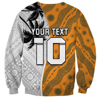 Custom Fiji and Australia Rugby Sweatshirt Tapa Mix Aboriginal Pattern Half Style
