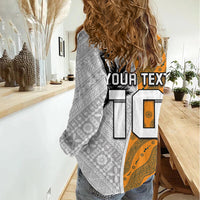 Custom Fiji and Australia Rugby Women Casual Shirt Tapa Mix Aboriginal Pattern Half Style