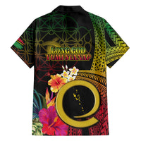Vanuatu Independence Day Family Matching Puletasi and Hawaiian Shirt Sand Drawing Melanesian Vibes LT03 - Polynesian Pride