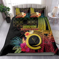 Vanuatu Selebretem 44th Indipendens Dei Bedding Set Sand Drawing Melanesian Vibes