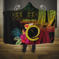 Vanuatu Selebretem 44th Indipendens Dei Hooded Blanket Sand Drawing Melanesian Vibes