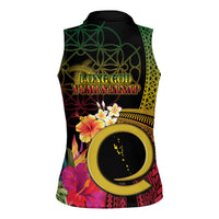 Vanuatu Selebretem 44th Indipendens Dei Women Sleeveless Polo Shirt Sand Drawing Melanesian Vibes LT03 - Polynesian Pride