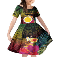 Vanuatu Shefa Day Family Matching Tank Maxi Dress and Hawaiian Shirt Sand Drawing Melanesian