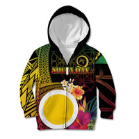 Vanuatu Shefa Day Kid Hoodie Sand Drawing Melanesian