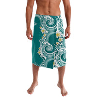Aloha Polynesian Plumeria Flower Lavalava Teal Color