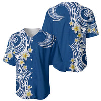 Aloha Polynesian Plumeria Flower Baseball Jersey Blue Color LT03 - Polynesian Pride