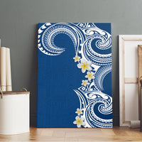 Aloha Polynesian Plumeria Flower Canvas Wall Art Blue Color