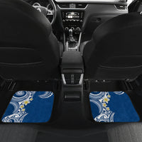 Aloha Polynesian Plumeria Flower Car Mats Blue Color