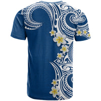Aloha Polynesian Plumeria Flower T Shirt Blue Color LT03 - Polynesian Pride