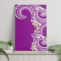 Aloha Polynesian Plumeria Flower Canvas Wall Art Purple Color