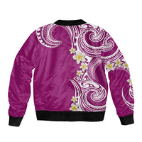 Aloha Polynesian Plumeria Flower Bomber Jacket Pink Color