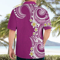 Aloha Polynesian Plumeria Flower Hawaiian Shirt Pink Color