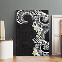 Aloha Polynesian Plumeria Flower Canvas Wall Art Black White Color