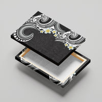 Aloha Polynesian Plumeria Flower Canvas Wall Art Black White Color