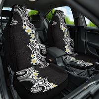 Aloha Polynesian Plumeria Flower Car Seat Cover Black White Color