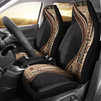 Samoa Siapo Motif and Tapa Pattern Half Style Car Seat Cover Beige Color
