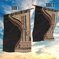 Samoa Siapo Motif and Tapa Pattern Half Style Garden Flag Beige Color LT03 - Polynesian Pride