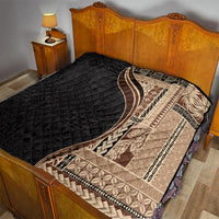 Samoa Siapo Motif and Tapa Pattern Half Style Quilt Beige Color LT03 - Polynesian Pride