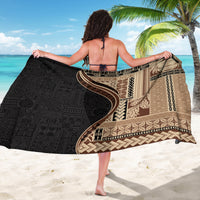 Samoa Siapo Motif and Tapa Pattern Half Style Sarong Beige Color LT03 - Polynesian Pride