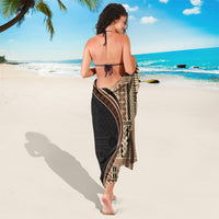 Samoa Siapo Motif and Tapa Pattern Half Style Sarong Beige Color LT03 - Polynesian Pride