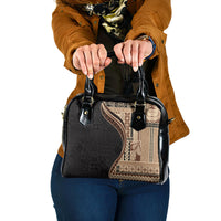 Samoa Siapo Motif and Tapa Pattern Half Style Shoulder Handbag Beige Color LT03 One Size Beige - Polynesian Pride