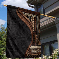 Samoa Siapo Motif and Tapa Pattern Half Style Garden Flag Black Color LT03 - Polynesian Pride