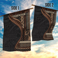 Samoa Siapo Motif and Tapa Pattern Half Style Garden Flag Black Color LT03 - Polynesian Pride
