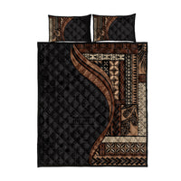Samoa Siapo Motif and Tapa Pattern Half Style Quilt Bed Set Black Color LT03 - Polynesian Pride